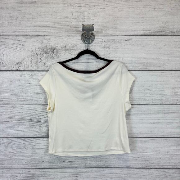 Grayson Threads Plus Size Cream Ribbed I Love Cowboys Crop Tee Size XXL - Picture 6 of 6